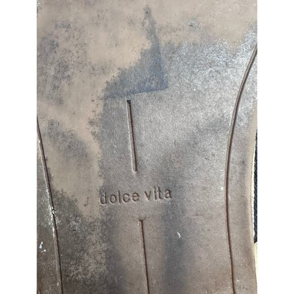 Dolce Vita Black Leather Studded Flat Slide Sandals Women's Size 8 - Picture 5 of 8